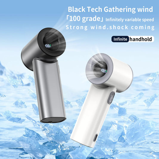 The 100-Speed Handheld Fan | Rechargeable 3000mAh Battery, Modern