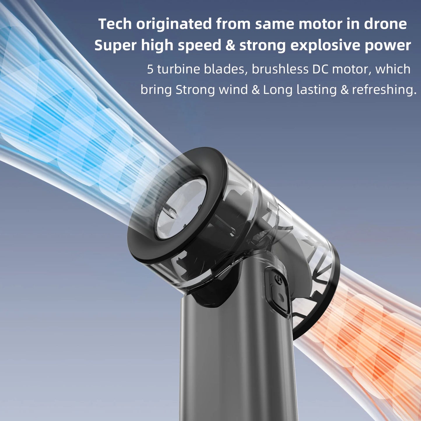 The 100-Speed Handheld Fan | Rechargeable 3000mAh Battery, Modern
